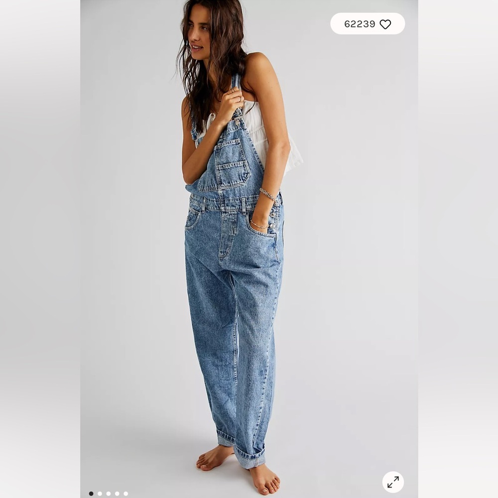 We The Free Light Blue Denim Overalls